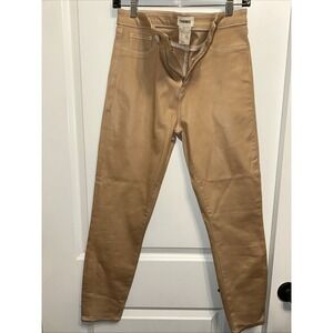 L'agence jeans Margot Skinny High Rise Nude White Coated Contrast NWOT